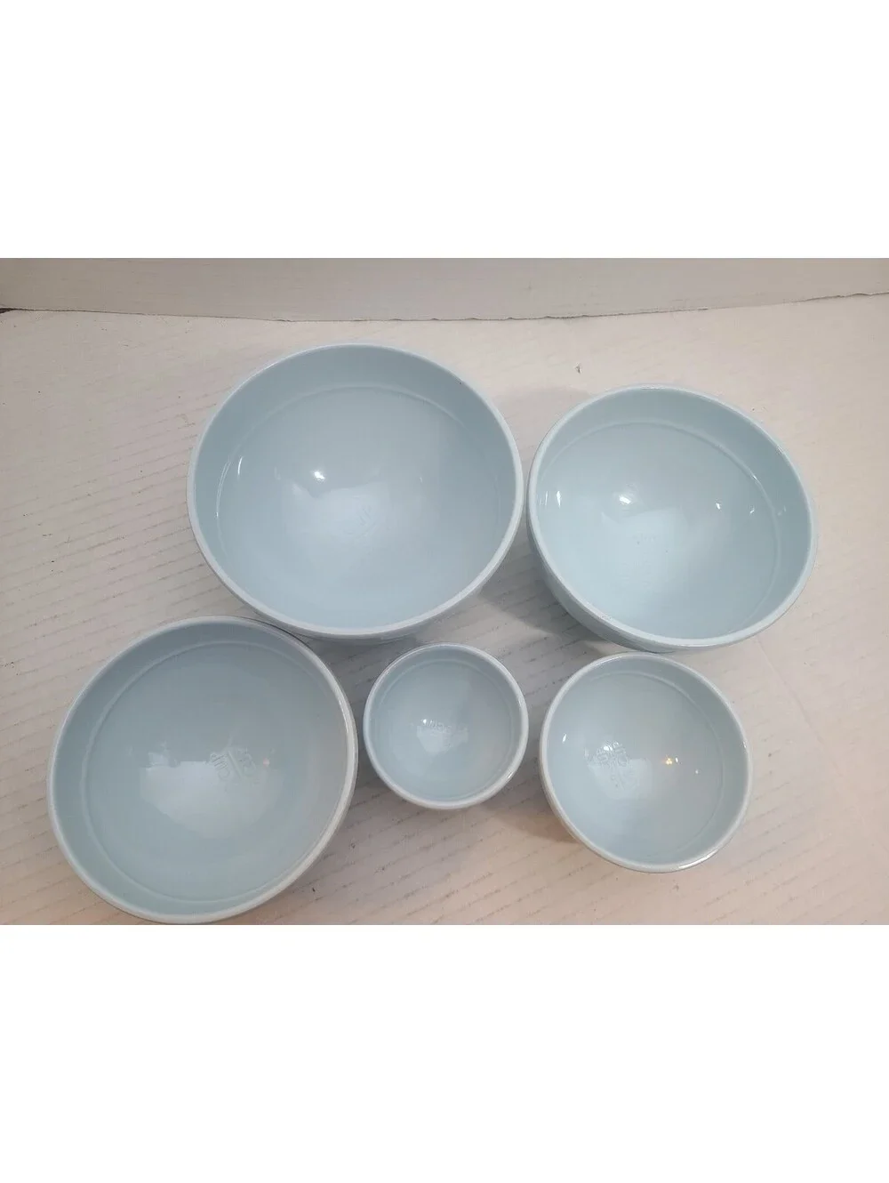 Set of 5 Melamine Light Blue Measuring Cup Nesting Bowls